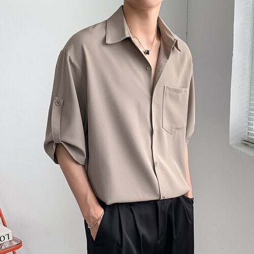 Button Down Shirt Japanese Style (Short Sleeve) - Shirts &