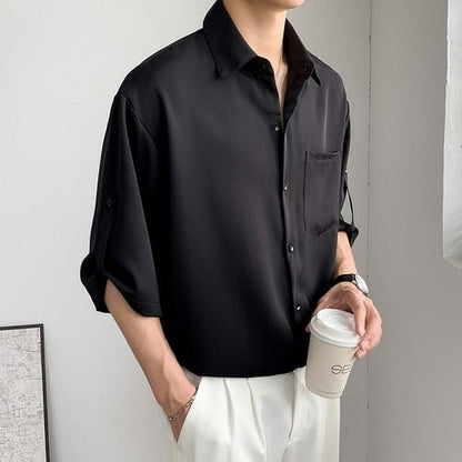 Button Down Shirt Japanese Style (Short Sleeve) - Shirts &