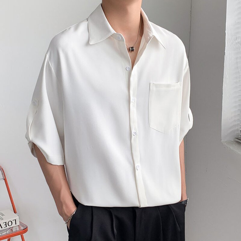 Button Down Shirt Japanese Style (Short Sleeve) - Shirts &