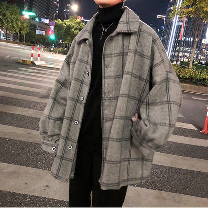 Oversize Plaid Trench Coat - Coats & Jackets