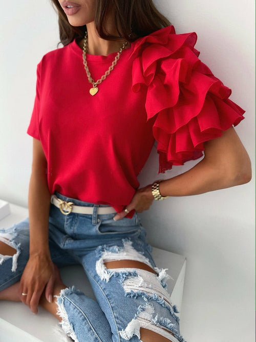 Ruffle Tops Blouse - Shirts & Tops