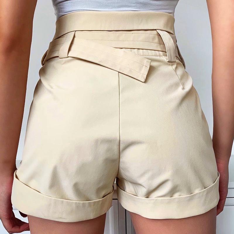 High Waist Button Shorts - Shorts